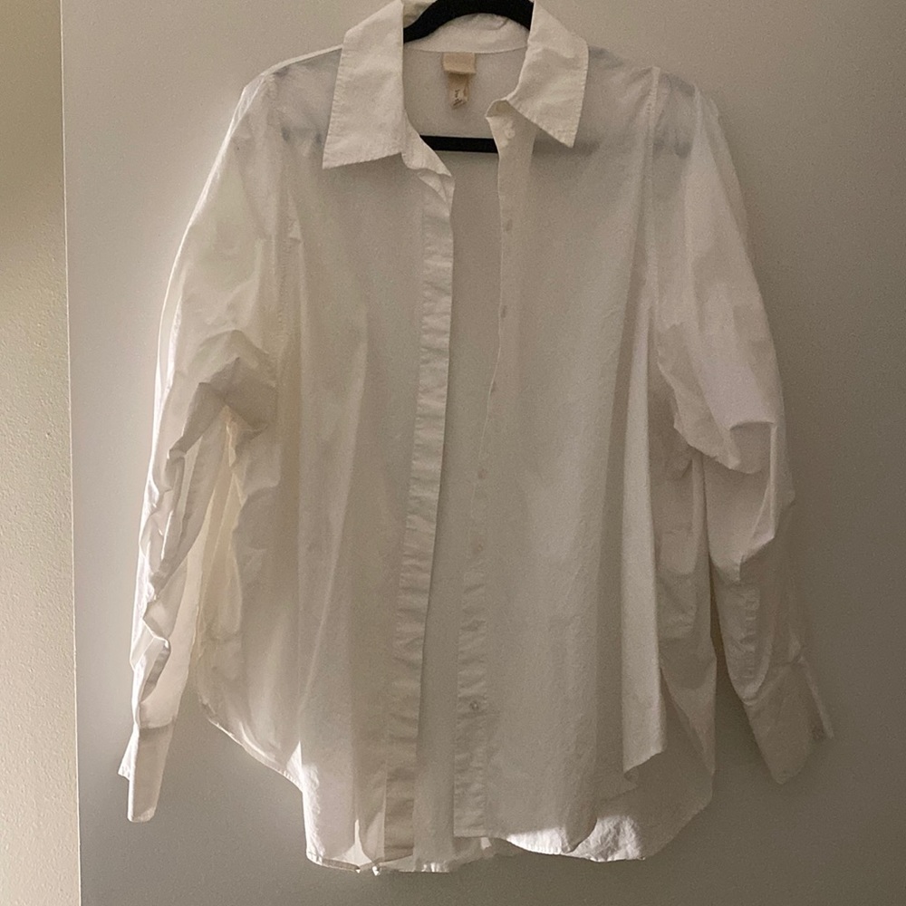 H&M Button Down Shirt w/ Puff Sleeve
